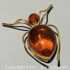 MaxSold Auction: Vintage Russian 8K Yellow Gold Baltic Amber Bug Brooch - Marked  - Toronto (Ontario, Canada) PARTNER MANAGED Reseller Online Auction - Queen Street West.