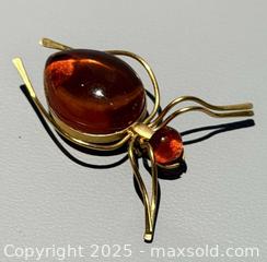 MaxSold Auction: Vintage Russian 8K Yellow Gold Baltic Amber Bug Brooch - Marked  - Toronto (Ontario, Canada) PARTNER MANAGED Reseller Online Auction - Queen Street West.