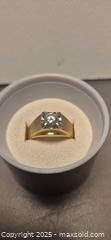 MaxSold Auction: Heavy Vintage 10K Yellow Gold Solitaire Ring with Imitation Diamond, US 9.5 - Toronto (Ontario, Canada) PARTNER MANAGED Downsizing Online Auction - Dawlish