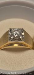 MaxSold Auction: Heavy Vintage 10K Yellow Gold Solitaire Ring with Imitation Diamond, US 9.5 - Toronto (Ontario, Canada) PARTNER MANAGED Downsizing Online Auction - Dawlish