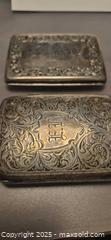 MaxSold Auction: Pair of Antique Hallmarked Sterling Silver Cigs Cases, Floral Engraving, Monogrammed - Toronto (Ontario, Canada) PARTNER MANAGED Downsizing Online Auction - Dawlish