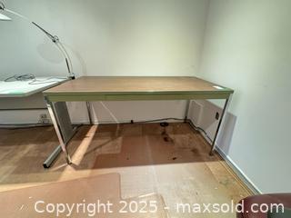 MaxSold Auction: 60in Wood Laminate Office Desk with Chrome Legs - Mississauga (Ontario, Canada) Estate Sale Online Auction - Captain Court