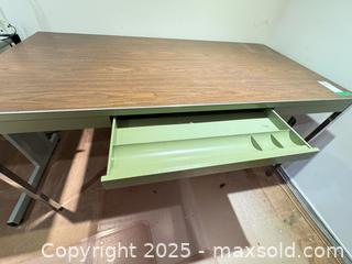 MaxSold Auction: 60in Wood Laminate Office Desk with Chrome Legs - Mississauga (Ontario, Canada) Estate Sale Online Auction - Captain Court