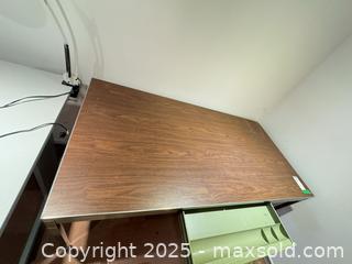 MaxSold Auction: 60in Wood Laminate Office Desk with Chrome Legs - Mississauga (Ontario, Canada) Estate Sale Online Auction - Captain Court