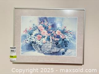 MaxSold Auction: Framed Floral Basket Art Print, 15 x 20 in, Silver Frame - Mississauga (Ontario, Canada) Estate Sale Online Auction - Captain Court