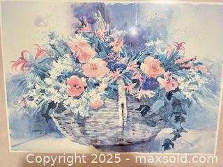 MaxSold Auction: Framed Floral Basket Art Print, 15 x 20 in, Silver Frame - Mississauga (Ontario, Canada) Estate Sale Online Auction - Captain Court