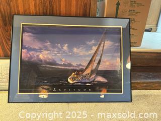 MaxSold Auction: Framed Nautical Sailboat Print, 28 x 39 in - Mississauga (Ontario, Canada) Estate Sale Online Auction - Captain Court