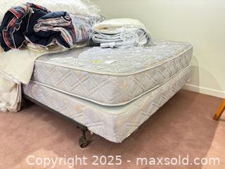 MaxSold Auction: Full-Size Mattress &#38; Box Spring on Metal Frame with Casters - Mississauga (Ontario, Canada) Estate Sale Online Auction - Captain Court