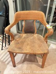 MaxSold Auction: Oak Armchair with Brown Leather Insert, Mission Style B - Mississauga (Ontario, Canada) Estate Sale Online Auction - Captain Court