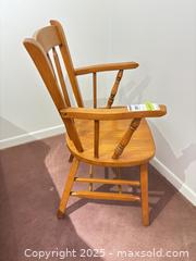 MaxSold Auction: Spindle-Back Wooden Armchair with Arms, Honey Oak Finish - Mississauga (Ontario, Canada) Estate Sale Online Auction - Captain Court