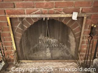 MaxSold Auction: Wrought Iron Fireplace Tool Set with Stand &#38; Screen - Mississauga (Ontario, Canada) Estate Sale Online Auction - Captain Court