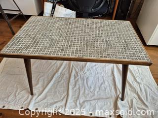 MaxSold Auction: MCM Mosaic Tile-Top Coffee Table with Tapered Legs - Toronto (Ontario, Canada) SELLER MANAGED Moving Online Auction - Dovercourt Road (CONDO)