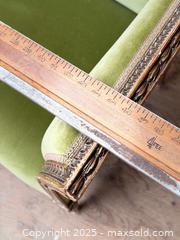 MaxSold Auction: Antique French Louis XV Style Green Upholstered Bergère Loveseat – Carved Wood Frame - Hamilton (Ontario, Canada) SELLER MANAGED Estate Sale Online Auction - Gertrude St.