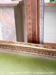 MaxSold Auction: Antique French Louis XV Style Green Upholstered Bergère Loveseat – Carved Wood Frame - Hamilton (Ontario, Canada) SELLER MANAGED Estate Sale Online Auction - Gertrude St.