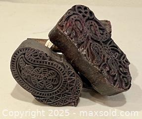 MaxSold Auction: 3 Antique Wood Pattern Print Blocks Indigenous?  - Toronto (Ontario, Canada) PARTNER MANAGED Downsizing Online Auction - Scarborough Road