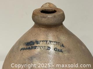MaxSold Auction: Antique Brantford Weldin Merchant Stoneware Jug Painted Unique  - Toronto (Ontario, Canada) PARTNER MANAGED Downsizing Online Auction - Scarborough Road