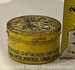 MaxSold Auction: Antique Medicine Gin Pills Box Tin Kidneys Rare Unique  - Toronto (Ontario, Canada) PARTNER MANAGED Downsizing Online Auction - Scarborough Road