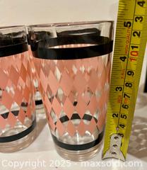 MaxSold Auction: MCM Hazel Atlas Drinking Glasses Pink Argyle Diamond Set of 8  - Toronto (Ontario, Canada) PARTNER MANAGED Downsizing Online Auction - Scarborough Road