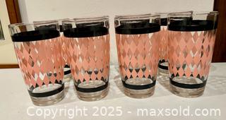 MaxSold Auction: MCM Hazel Atlas Drinking Glasses Pink Argyle Diamond Set of 8  - Toronto (Ontario, Canada) PARTNER MANAGED Downsizing Online Auction - Scarborough Road