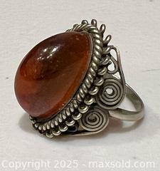 MaxSold Auction: Vintage Amber Silver Ring Baltic Design Unique  - Toronto (Ontario, Canada) PARTNER MANAGED Downsizing Online Auction - Scarborough Road