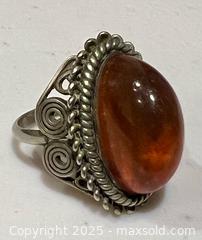 MaxSold Auction: Vintage Amber Silver Ring Baltic Design Unique  - Toronto (Ontario, Canada) PARTNER MANAGED Downsizing Online Auction - Scarborough Road