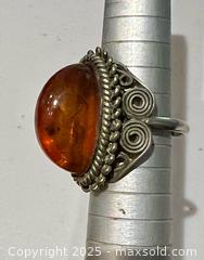 MaxSold Auction: Vintage Amber Silver Ring Baltic Design Unique  - Toronto (Ontario, Canada) PARTNER MANAGED Downsizing Online Auction - Scarborough Road