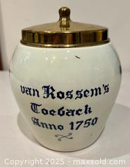 MaxSold Auction: Vintage Delft Cookie Jar Unique Blue White Painted Design  - Toronto (Ontario, Canada) PARTNER MANAGED Downsizing Online Auction - Scarborough Road