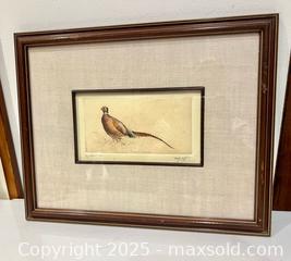 MaxSold Auction: Vintage Pheasant Coloured Etching Art Work  - Toronto (Ontario, Canada) PARTNER MANAGED Downsizing Online Auction - Scarborough Road