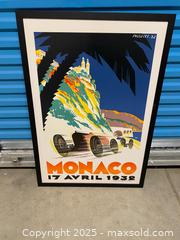 MaxSold Auction: Vintage-Style Monaco Grand Prix 1932 Framed Poster – Falucci ’32 – Large Wall Art - Vancouver (British Columbia, Canada) SELLER MANAGED Reseller Online Auction - E 7th Avenue (STORAGE)