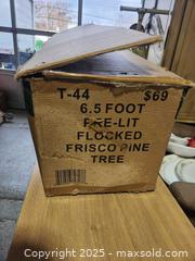 MaxSold Auction: 6.5ft frosted xmas tree - Upper Moreland Township (Pennsylvania, USA) SELLER MANAGED Charity/Fundraising Online Auction - Davisville Road