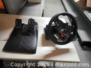 MaxSold Auction: Logitech steering wheel controller with petals  - Upper Moreland Township (Pennsylvania, USA) SELLER MANAGED Charity/Fundraising Online Auction - Davisville Road