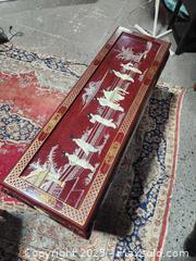 MaxSold Auction: Red laquer Chinoserie hallway table - Upper Moreland Township (Pennsylvania, USA) SELLER MANAGED Charity/Fundraising Online Auction - Davisville Road