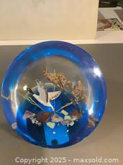 MaxSold Auction: Blue Encased Glass Paperweight with Flying Bird and Botanicals ## - Ottawa (Ontario, Canada) SELLER MANAGED Downsizing Online Auction - Oaklawn Crescent