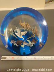 MaxSold Auction: Blue Encased Glass Paperweight with Flying Bird and Botanicals ## - Ottawa (Ontario, Canada) SELLER MANAGED Downsizing Online Auction - Oaklawn Crescent