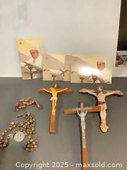 MaxSold Auction: Lot: 3 Crucifixes, 2 Rosaries &#38; Prayer Cards - Ottawa (Ontario, Canada) SELLER MANAGED Downsizing Online Auction - Oaklawn Crescent