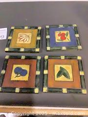 MaxSold Auction: Set of 4 Ceramic Botanical/Fruit Decorative Wall Tiles ## - Ottawa (Ontario, Canada) SELLER MANAGED Downsizing Online Auction - Oaklawn Crescent