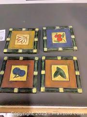 MaxSold Auction: Set of 4 Ceramic Botanical/Fruit Decorative Wall Tiles ## - Ottawa (Ontario, Canada) SELLER MANAGED Downsizing Online Auction - Oaklawn Crescent