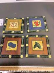 MaxSold Auction: Set of 4 Ceramic Botanical/Fruit Decorative Wall Tiles ## - Ottawa (Ontario, Canada) SELLER MANAGED Downsizing Online Auction - Oaklawn Crescent