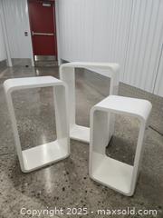 MaxSold Auction: Set of 3 Midcentury White Glossy Nesting Side Tables / Display Pedestals - Toronto (Ontario, Canada) PARTNER MANAGED Downsizing Online Auction - Research Road (STORAGE)