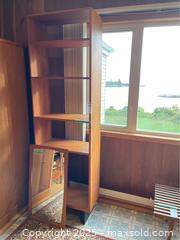 MaxSold Auction: Teak veneer bookshelf and Danish teak mirror - Metchosin (British Columbia, Canada) PARTNER MANAGED Moving Online Auction - Duke Road