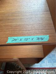 MaxSold Auction: Teak veneer bookshelf and Danish teak mirror - Metchosin (British Columbia, Canada) PARTNER MANAGED Moving Online Auction - Duke Road