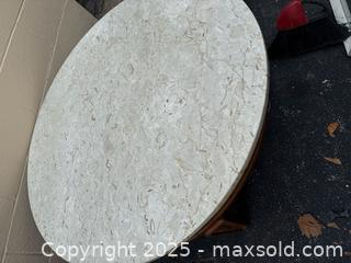 MaxSold Auction: Neoclassical vintage Round Marble-Top Console (Demi-Lune) - Decatur (Georgia, USA) SELLER MANAGED Reseller Online Auction - Snapfinger Woods Drive (STORAGE)