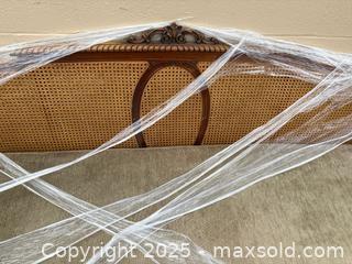 MaxSold Auction: Solid Wood &#38; Cane Traditional/Vintage Piece with Turned Carved Legs - Decatur (Georgia, USA) SELLER MANAGED Reseller Online Auction - Snapfinger Woods Drive (STORAGE)