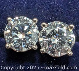 MaxSold Auction: certified 10k(1.43g), lab diamond  (2.25ct)Earring - Toronto (Ontario, Canada) PARTNER MANAGED Downsizing Online Auction - Queen Street East