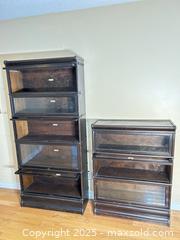 MaxSold Auction: Globe-Wernicke Oak Stained Barrister Stacking Bookcase (8 units with 2 tops and 2 bases) - Saanich (British Columbia, Canada) SELLER MANAGED Estate Sale Online Auction - Hughes Road