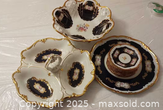 MaxSold Auction: Cobalt Navy and Gold Fine China Serving Set (11 pcs) - Toronto (Ontario, Canada) SELLER MANAGED Reseller Online Auction - Curity Avenue