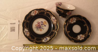 MaxSold Auction: Henneberg Porcelain Cup, Saucer & Plate — Cobalt Blue Floral - Toronto (Ontario, Canada) SELLER MANAGED Reseller Online Auction - Curity Avenue