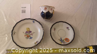 MaxSold Auction: Meissen porcelain teacup, saucer & plate — floral cobalt & gold - Toronto (Ontario, Canada) SELLER MANAGED Reseller Online Auction - Curity Avenue