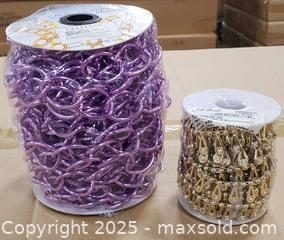 MaxSold Auction: Mixed Trim Lot — Purple Aluminum Chain & Gold Rhinestone Trim - Toronto (Ontario, Canada) SELLER MANAGED Reseller Online Auction - Curity Avenue