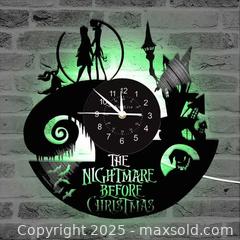 MaxSold Auction: Nightmare Before Christmas Vinyl Wall Clock - 12” LP Record Clock LED Night Light Lamp - Toronto (Ontario, Canada) SELLER MANAGED Reseller Online Auction - Curity Avenue